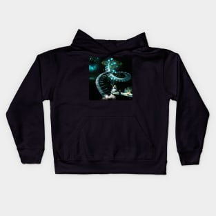 Awesome fantasy piano in a cave with dancing ballet Kids Hoodie